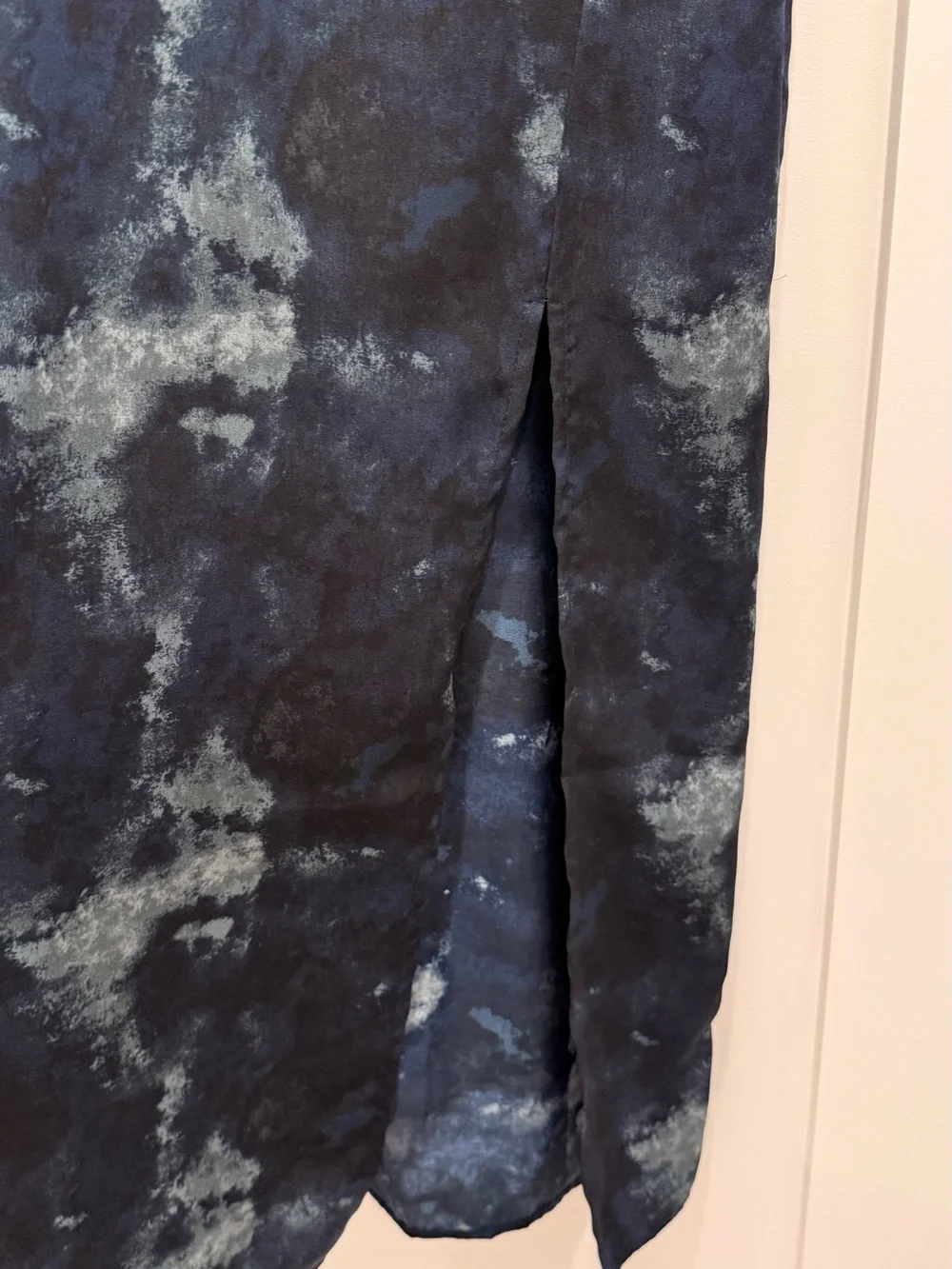 Sleeveless Navy Tie-Dye Maxi Dress